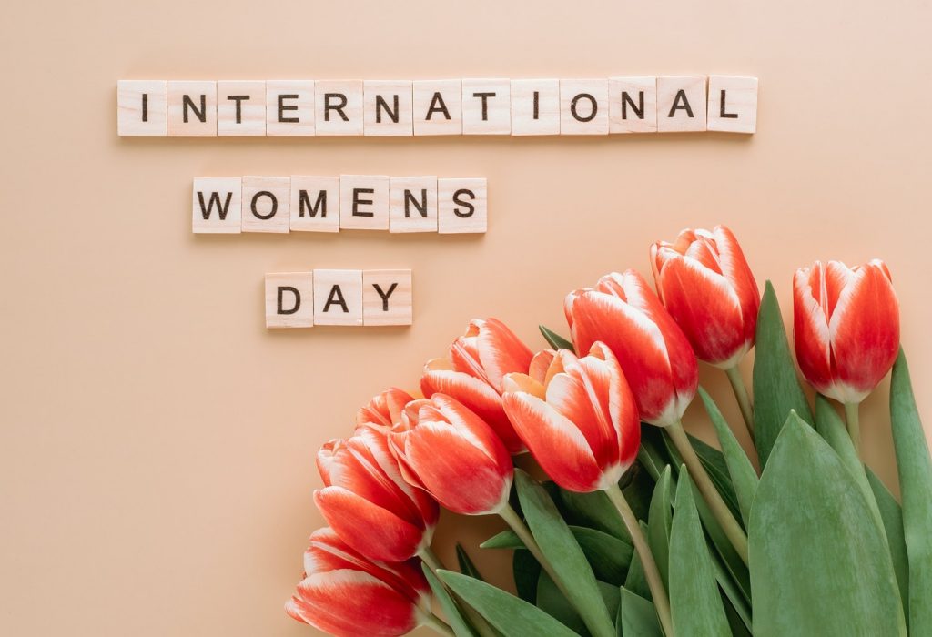 International women's day, champagne background